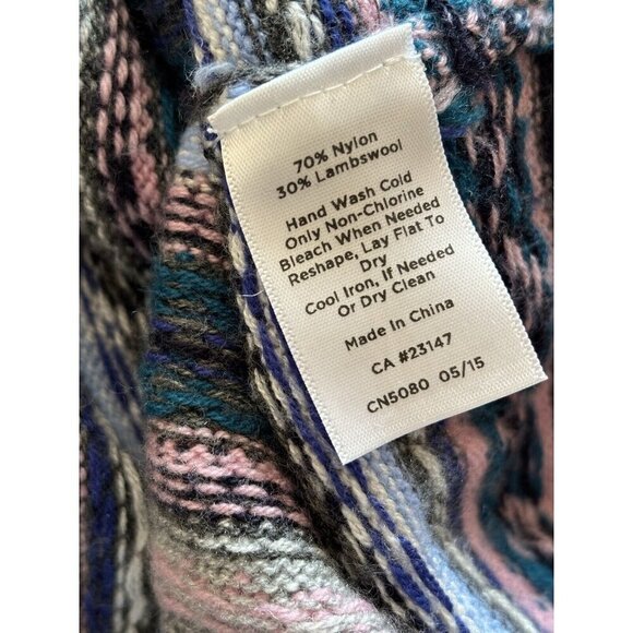 Talbots Womens Size Medium Gray Pink Fair Isle Sweater Lambswool Blend - Picture 5 of 5